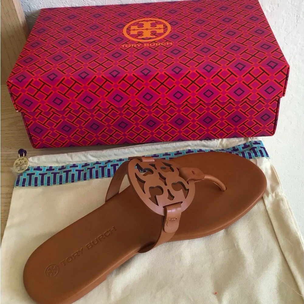 Tory Burch Miller Leather Sandals-New In Box With Dust Bag - Picture 2 of 14